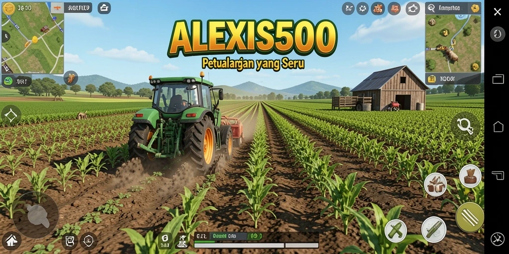 Screenshot ALEXIS500 menampilkan gameplay seru dan dinamis di dunia pertanian.