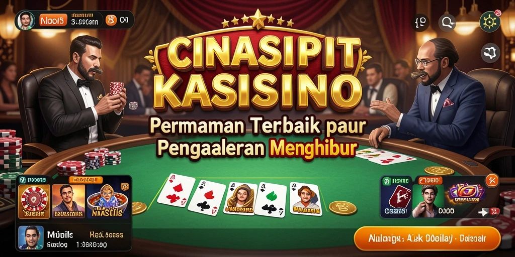 Tampilan gameplay seru CINASIPIT dengan berbagai pilihan permainan Kasino.