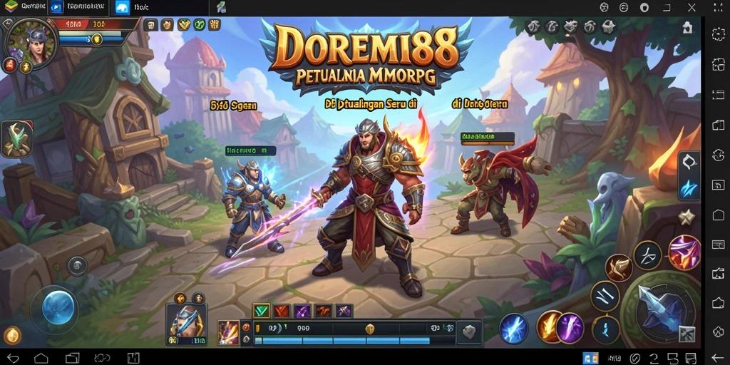 Screenshot DOREMI88 menampilkan pertarungan seru dalam dunia fantasi.