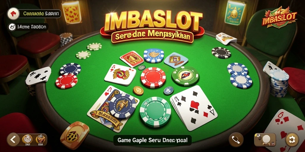 Screenshot gameplay IMBASLOT dengan tema Gaple yang menarik.