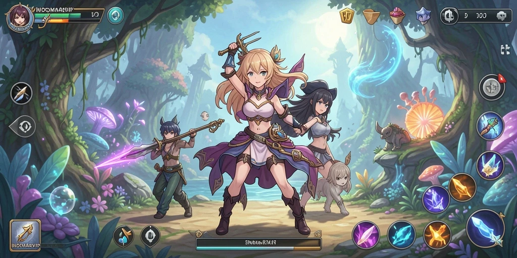 Screenshot gameplay INDOMAREVIP menampilkan karakter anime dalam aksi seru.