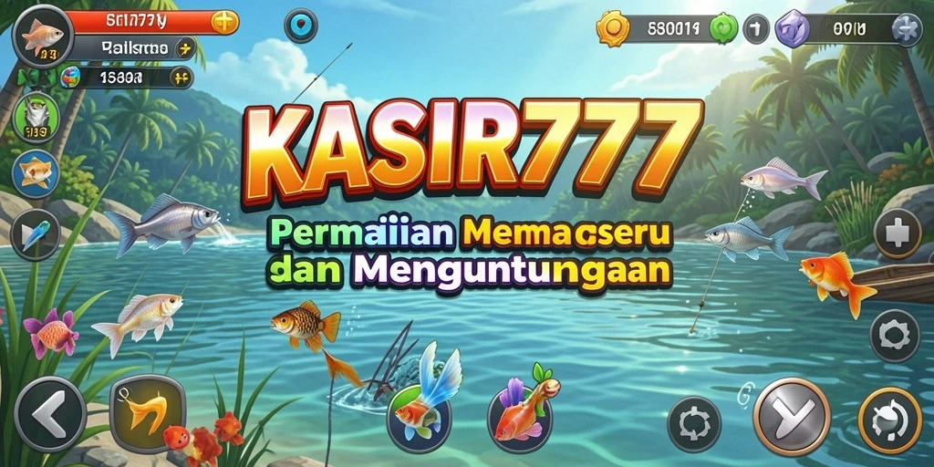 Screenshot gameplay KASIR777 dengan berbagai ikan yang bisa ditangkap.