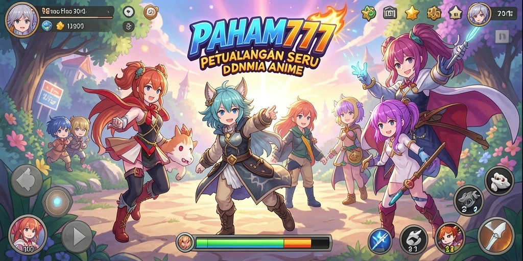 Screenshot gameplay PAHAM777 dengan karakter anime yang ikonik.