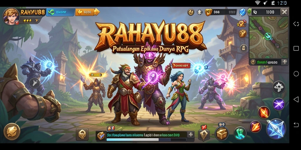 Tampilan gameplay RAHAYU88 yang epik dan menantang.
