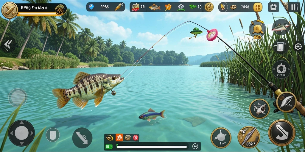 Screenshot gameplay <strong>RP66</strong> yang menampilkan aksi memancing seru.