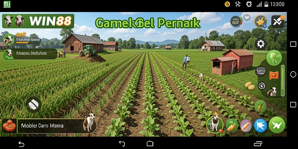 Screenshot gameplay WIN88 menampilkan aktivitas bertani yang menyenangkan.